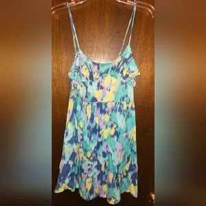 Roxy Pastel Multi Color Sleeveless Print Dress W/Pockets! Size Medium!
